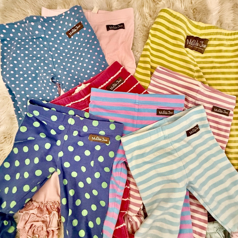 Matilda Jane Polka Dot and Striped Ruffle Pants Set - Picture 2 of 2
